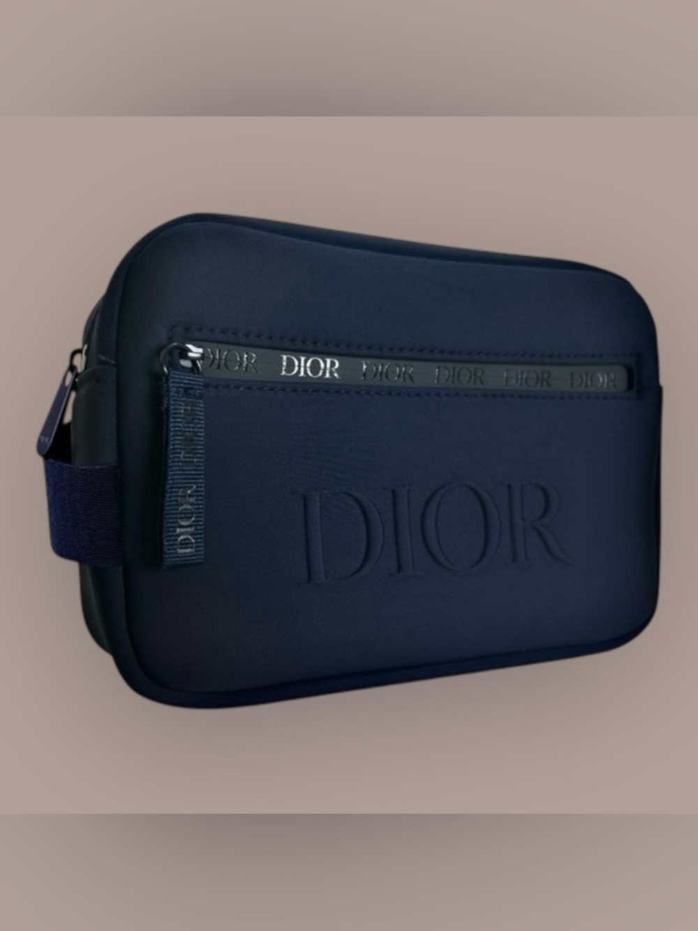 Navy-Blue Dior Beauty Large Soft Cosmetic-Makeup Trousse Bag/Pouch